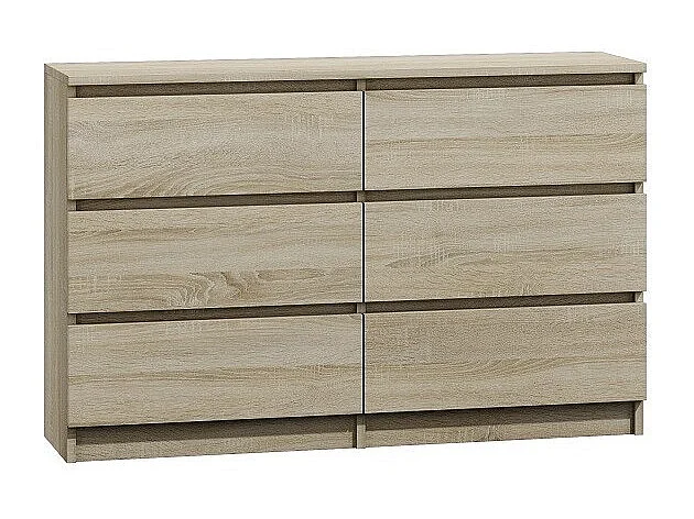 Komoda Malwa M6/120 | Dąb Sonoma | 120x30x75 cm | Nowoczesna 6 Szuflad 4044408 - obrazek 1