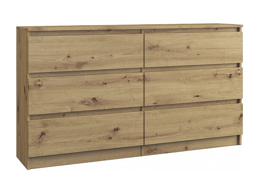 Komoda Malwa M6/140 | Dąb Artisan| 138x40x75 cm | 6 Szuflad 4044414 - obrazek 1