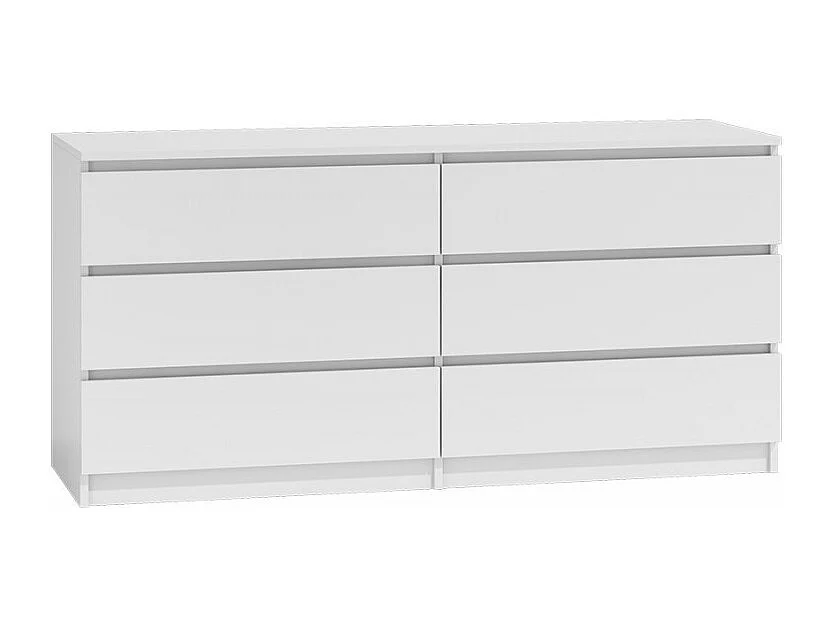 Komoda Malwa M6/140 | Biała | 138x40x75 cm | 6 Szuflad 4044417 - obrazek 1