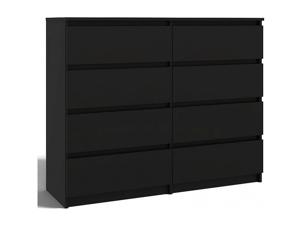 Komoda Malwa M8/120 | Czarny | 8 Szuflad | 120x40x97 cm | 8 Szuflad 4044426 - obrazek 1