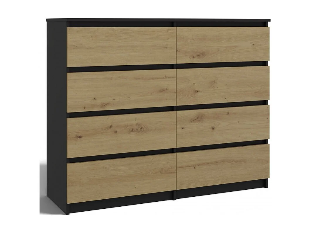 Komoda Malwa M8/140 | Antracyt/ Dąb Artisan| 138x40x97 cm | 8 Szuflad 4031898 - obrazek 1