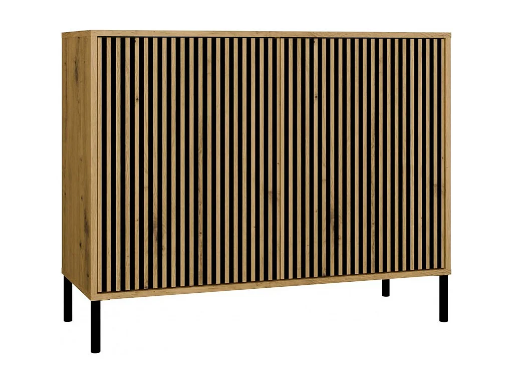Komoda KAMARO 2D SLIM | Dąb Artisan | 103.5x40x82.5 cm | Lamele 4142354 - obrazek 1