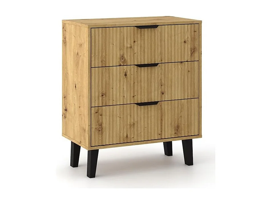 Komoda Scandi 3S Slim | Dąb Artisan | 70x39x81.5 cm | Nowoczesny Design 4144162 - obrazek 1