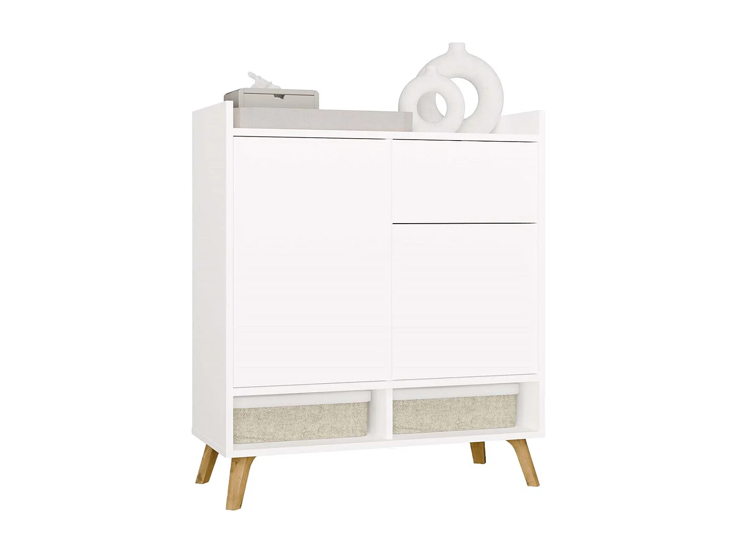Komoda Colin | Biała | 80x35x92 cm | Nowoczesny Design 4721665 - obrazek 1