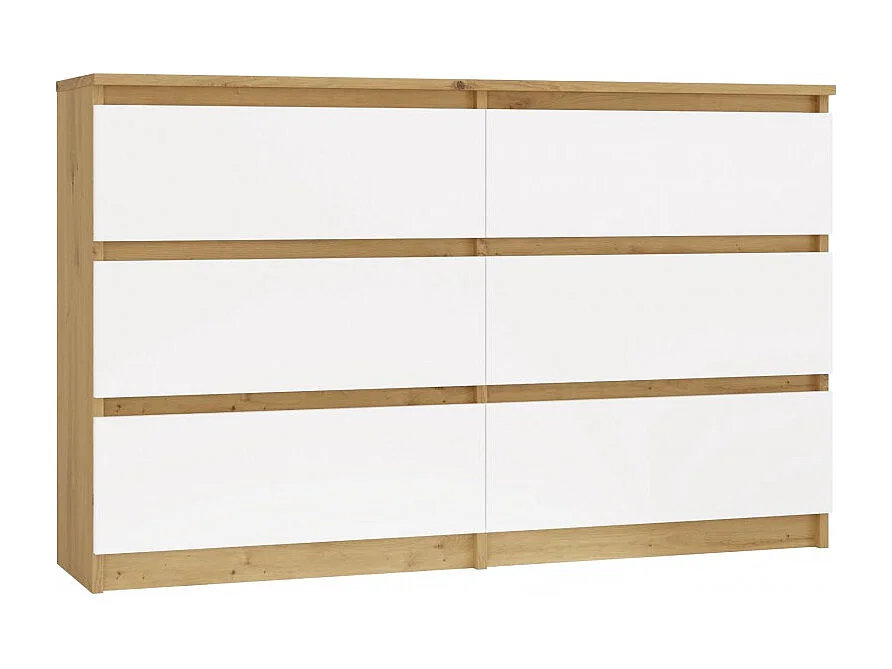 Komoda Malwa M6 | Dąb Artisan/Biały | 120x30x75 cm | Elegancki Design 4044402 - obrazek 1
