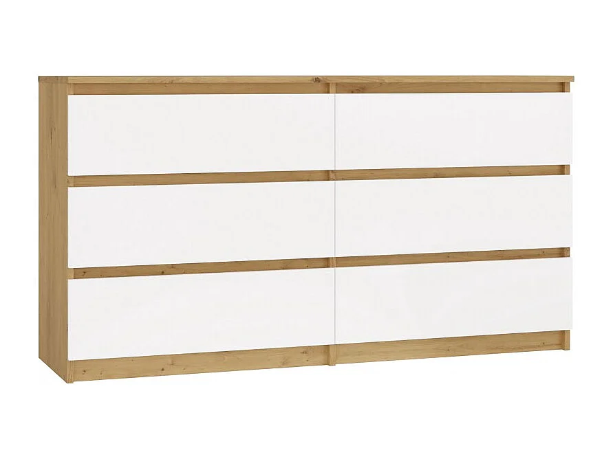 Komoda Malwa M6 | Dąb Artisan/Biały | 138x40x75 cm | Klasyczny Design 4044423 - obrazek 1