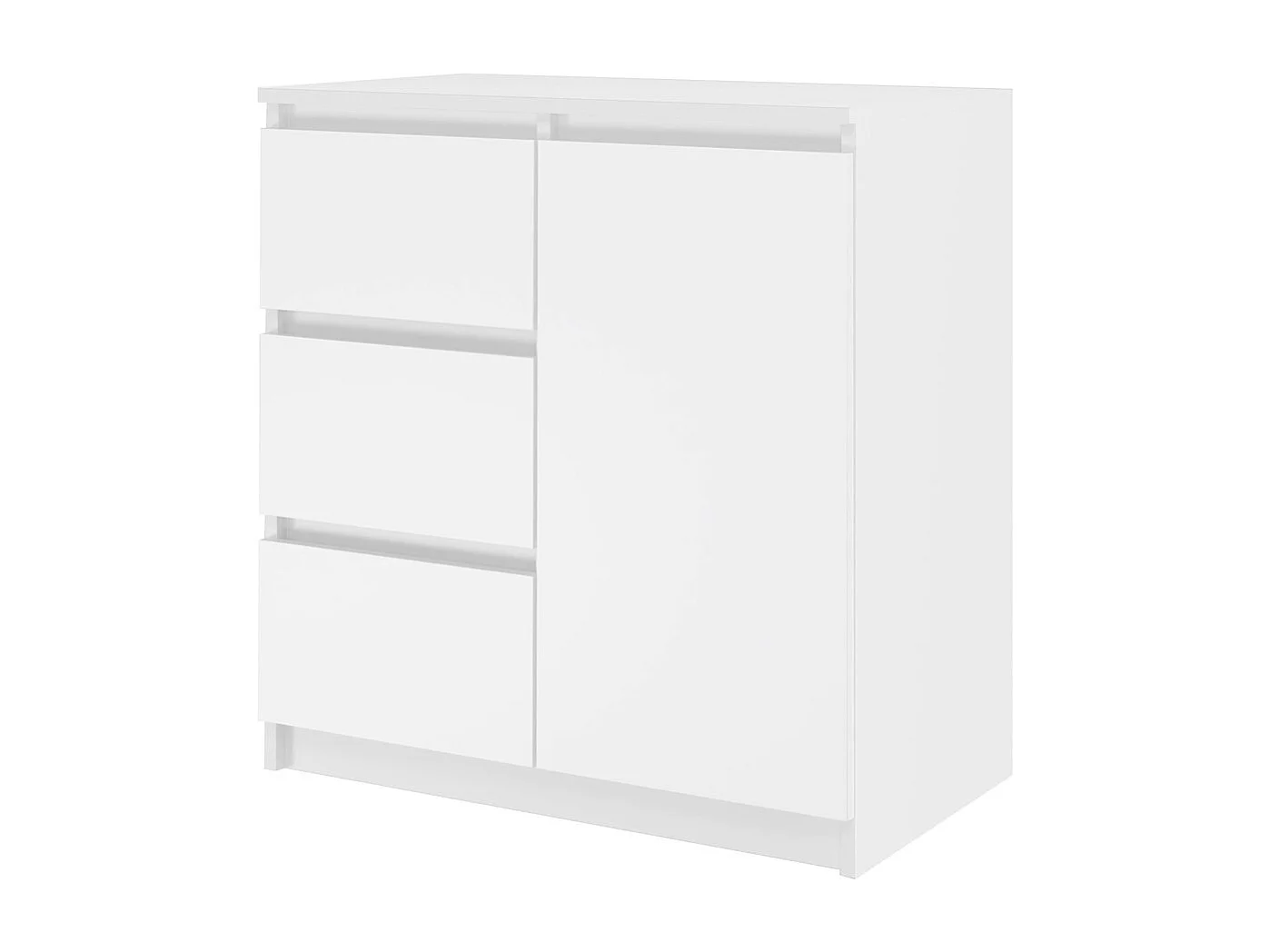 Komoda Malwa 1D3S | Biała | 80x40x75 cm | 3 Szuflady, 1 Drzwi 4029760 - obrazek 1