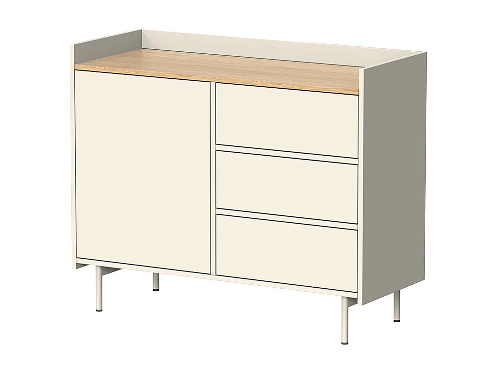 Kredens kremowy 100x40x82 velina 4792571 - obrazek 1