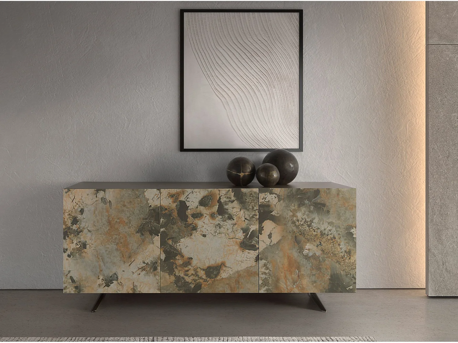 Kredens z drewna metalicznego taupe 3270 ANGEL CERDA 3976313