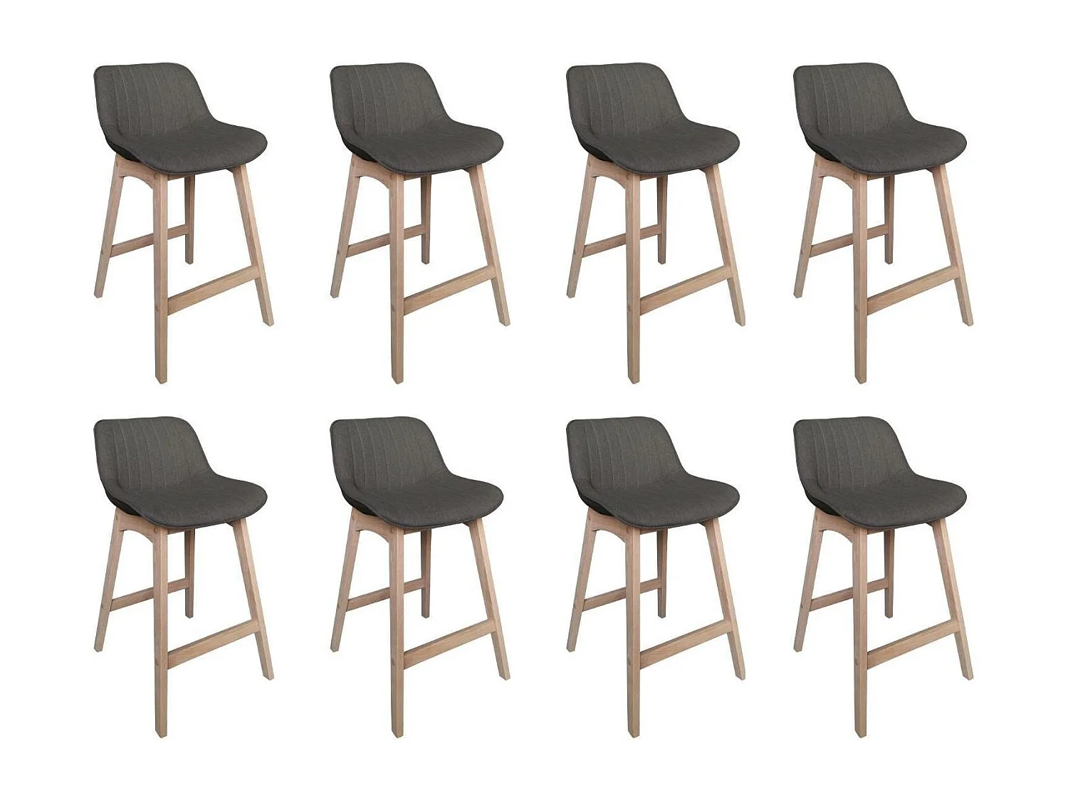 Komplet dębowych krzeseł wyspowych i barowych z siedziskiem z tkaniny MELLOW o szerokości 65 cm 4796582 - obrazek 1