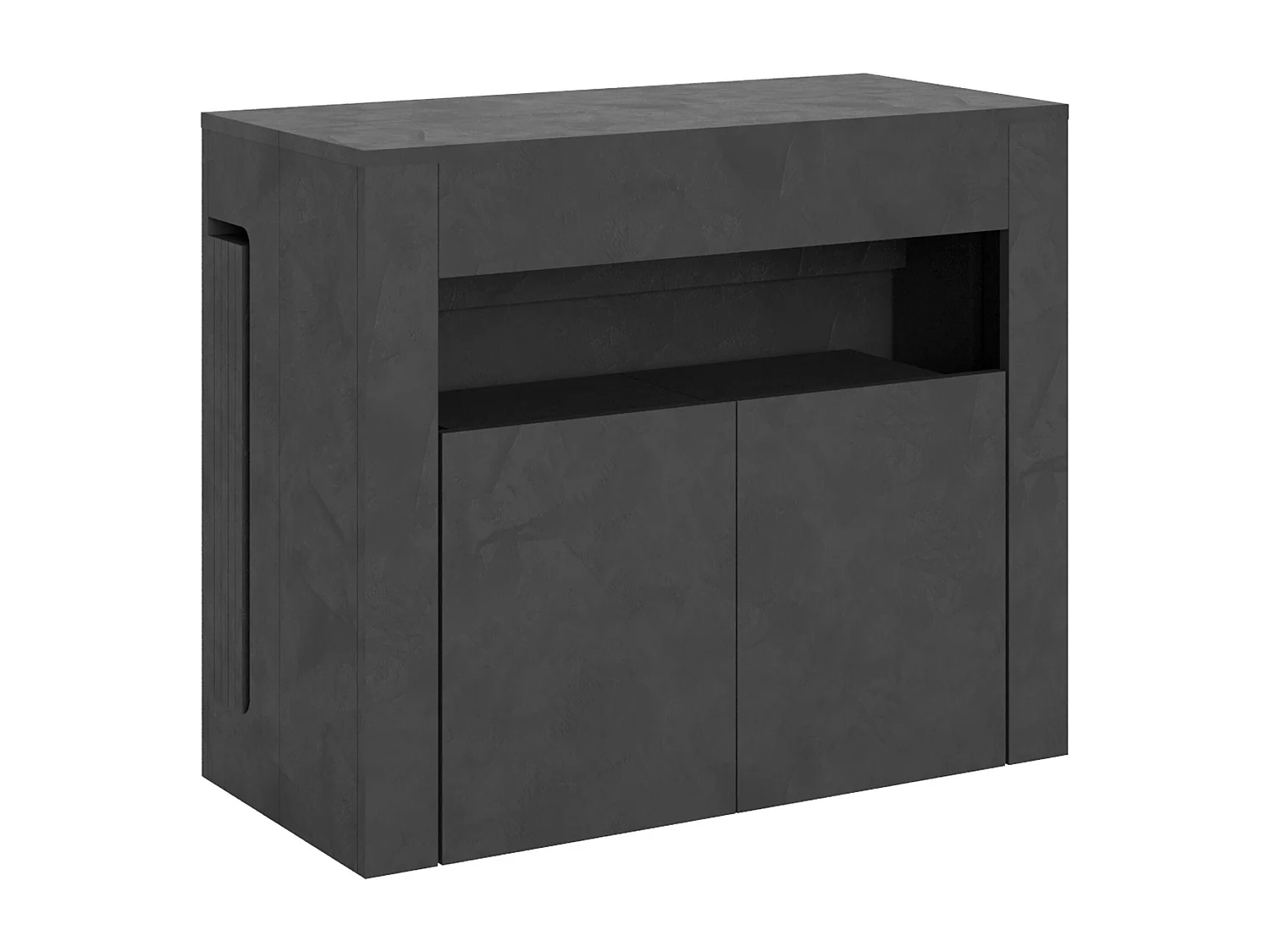 Konsola rozkładana 90x42/302 cm Evolve Antracytowy efekt stucco wewnętrzne przedłużenia z dolną ławką 3038626 - obrazek 1
