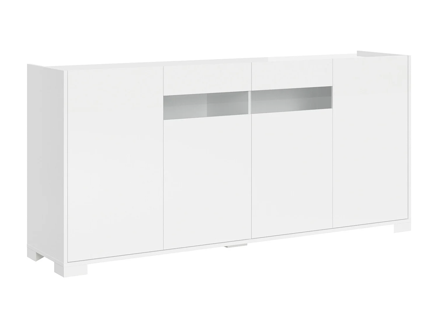 Komoda z 4 drzwiami Riflesso 174x40x81 cm, biały połysk 3642223 - obrazek 1