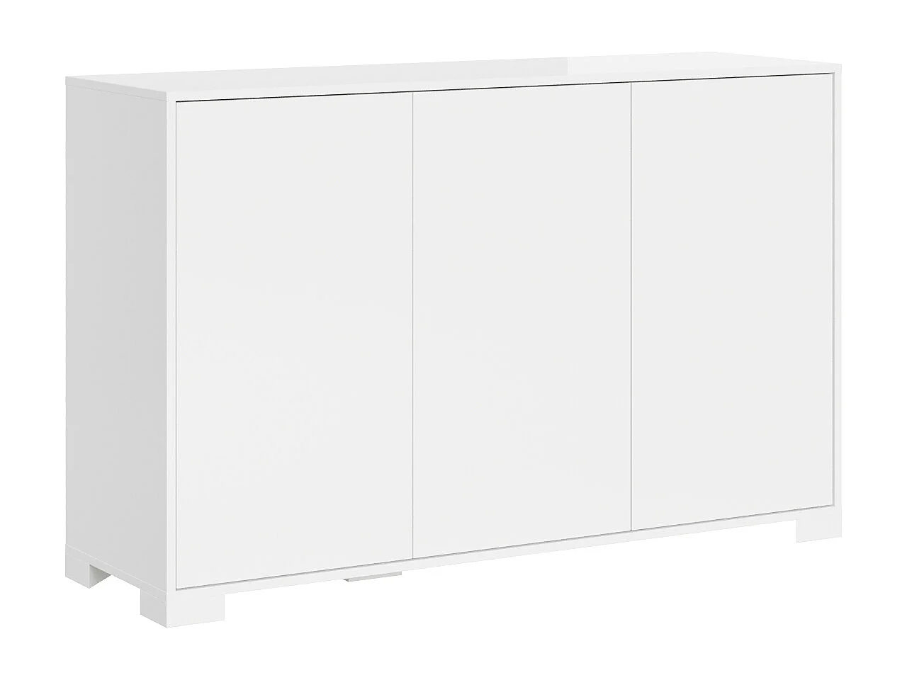 Komoda 3-drzwiowa Lumina 130x40x83 cm, biały połysk 3642237 - obrazek 1