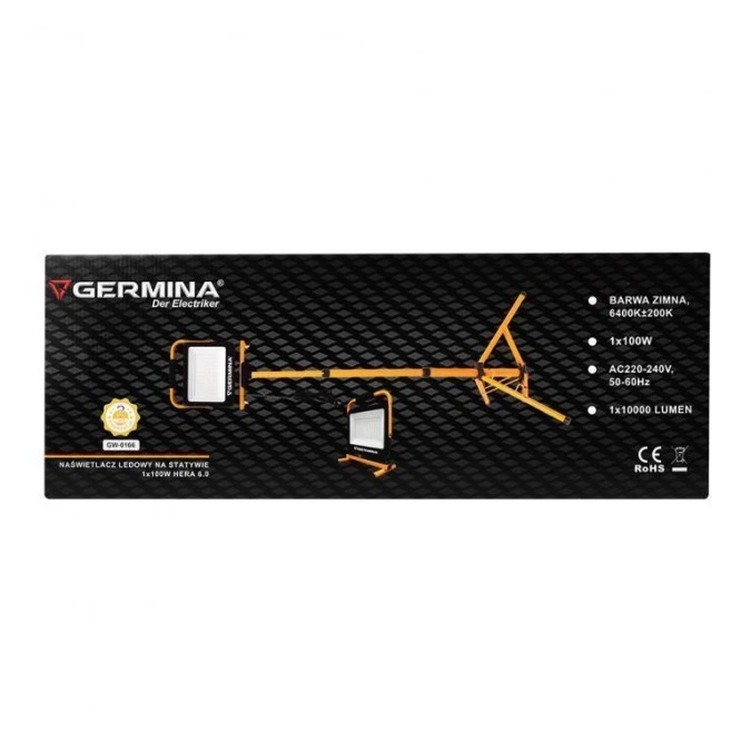 Naświetlacz na statywie 1x100W Hera 6.0 2w1 GW‑0166 - obrazek 2