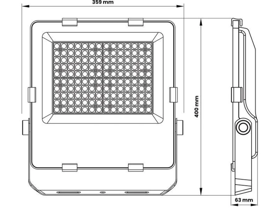 Naświetlacz LED OMEGA PRO 50W, 150 lm/W, 120, gniazdo czujnika ruchu, 5700K - obrazek 2