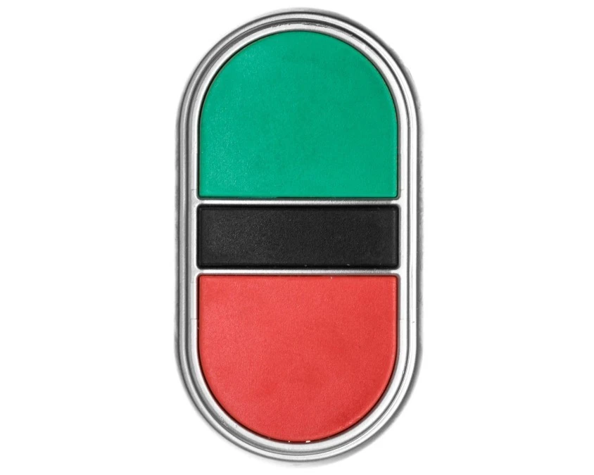 Napęd przycisku podwójny zielony/czerwony z samopowrotem LPCB7113 - obrazek 1