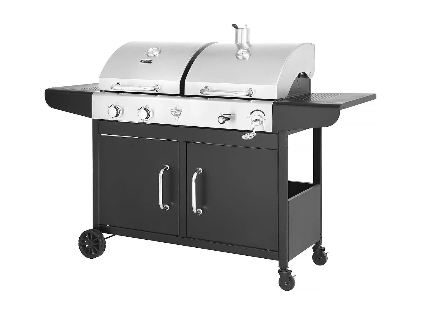 Western 2 w 1 metalowy grill gazowy i na węgiel drzewny – czarny 3775407