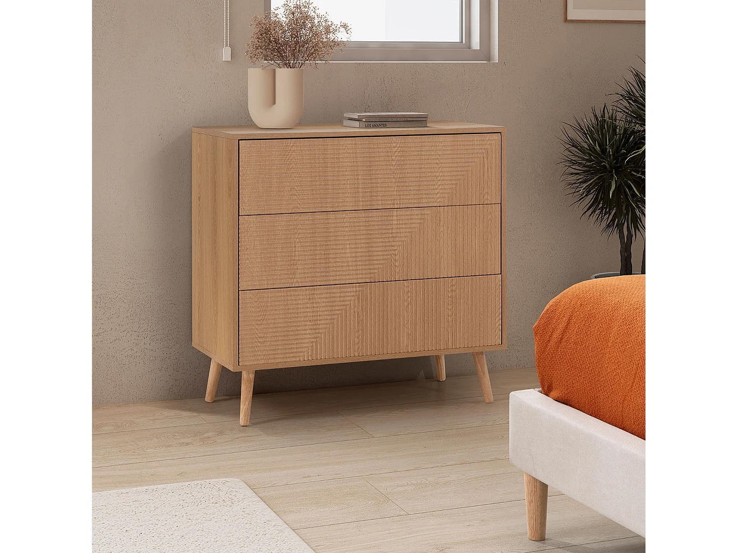 Komoda Colummn Commode Telmo 3 szuflady kolor Dąb 4038708 - obrazek 1
