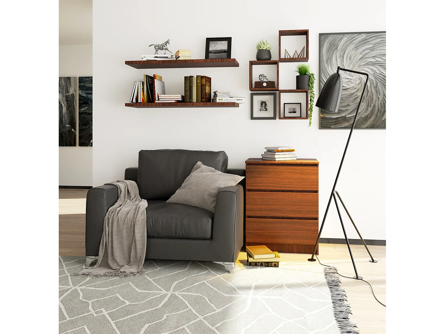 Komoda AKORD K60 Wenge 60 cm 3 szuflady kolor Wenge mat 60x40x77 cm 1951999 - obrazek 1