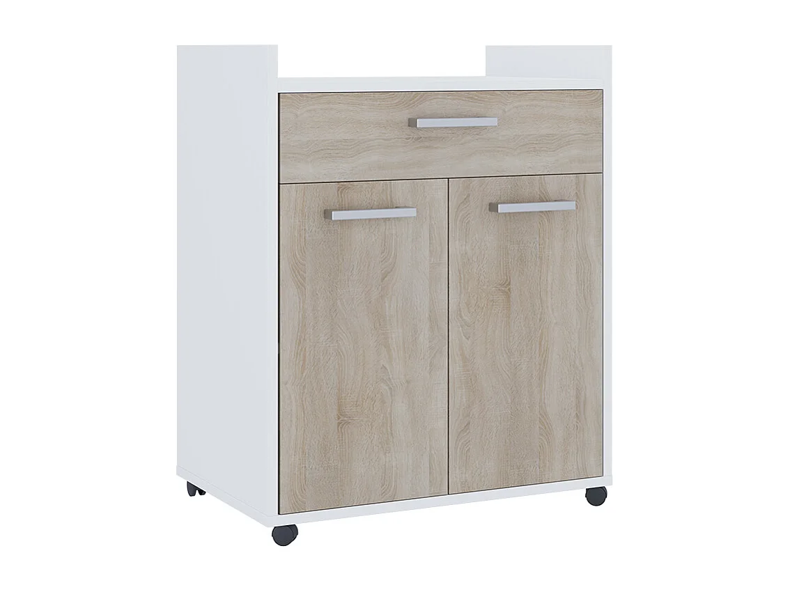 Kontener na rolki biały/sonoma 60x40x77.4 ansel 4784376