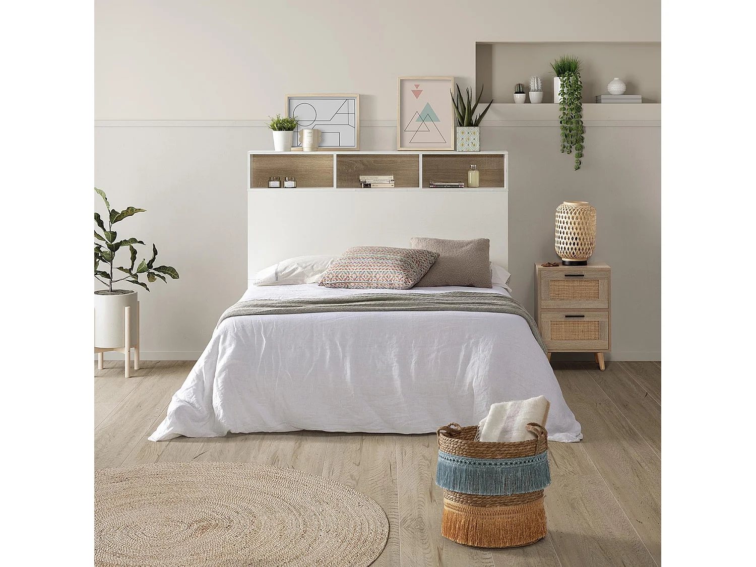 Kolumna głowicy łóżka Zeus 95 cm biała, 2 drzwi 9 otworów 1537697