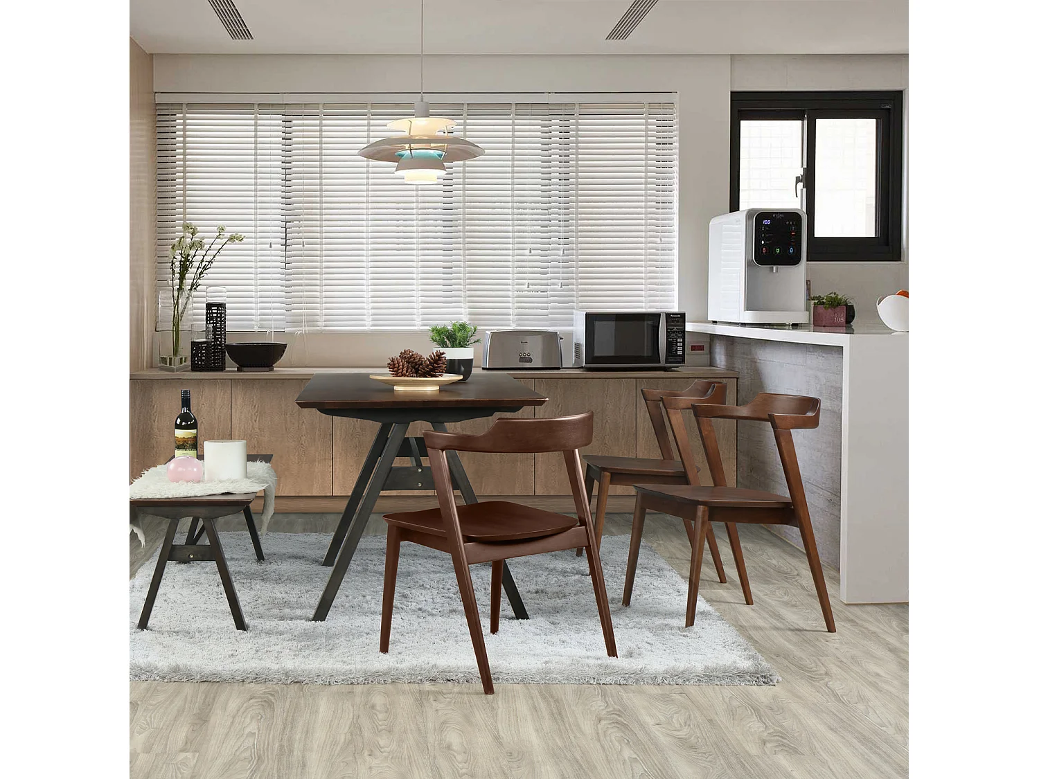 Kolumna Pack 2 krzesła Venus, Kolor Orzech, Drewno Lite, 58 cm x 57,5 cm x 76 cm 147975
