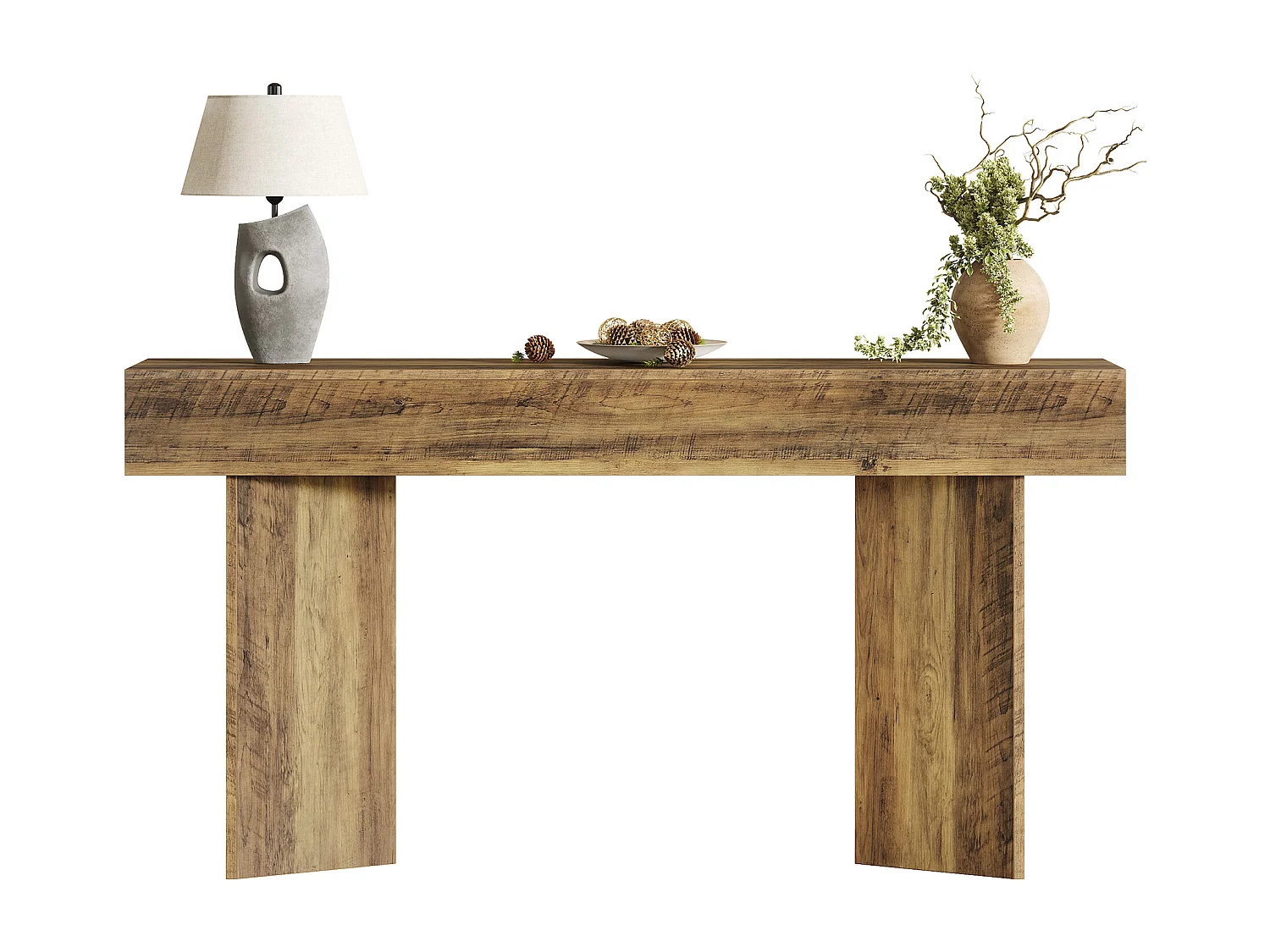 Konsola 160 cm do przedpokoju, MDF, rustykalny brąz 4865504 - obrazek 1