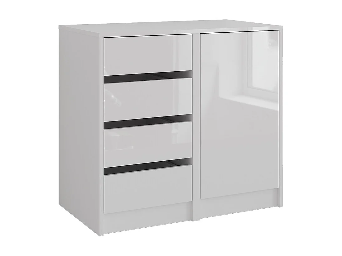 Kredens biały/biały wysoki połysk 80.2x50.1x76 sherry 4874441 - obrazek 1