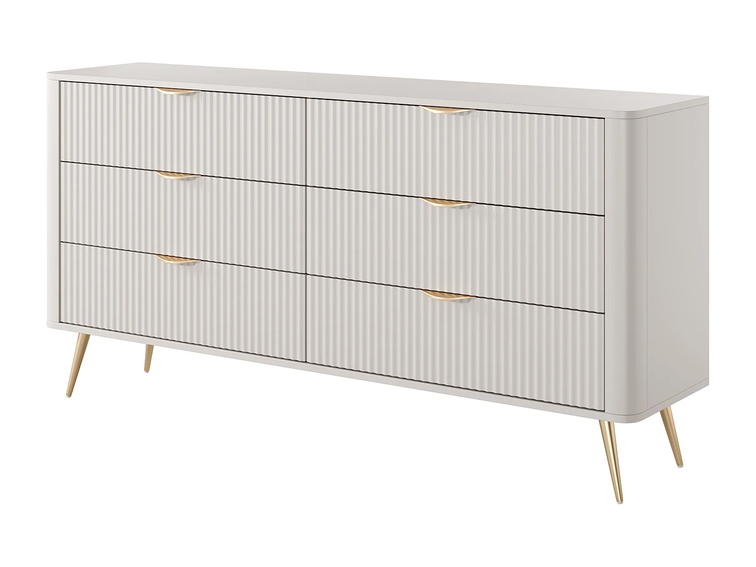 Komoda: 6 szuflad, kaszmir, złote nóżki 163,2 x 81,2 x 38 cm 4065941 - obrazek 1