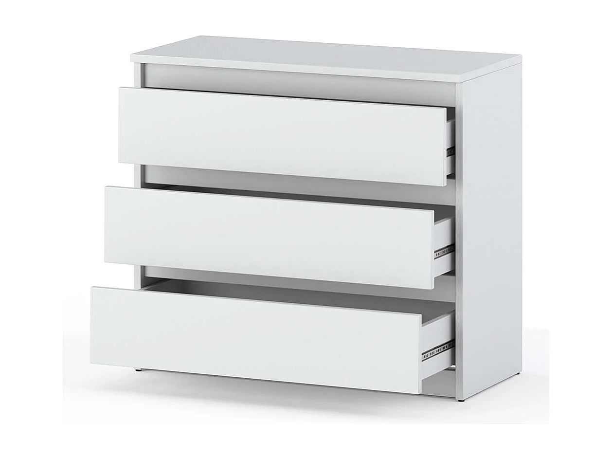 Komoda Z 3 Szufladami 80 CM Szafka Biały Mat Meble Do Salonu Sypialni 4883435 - obrazek 1