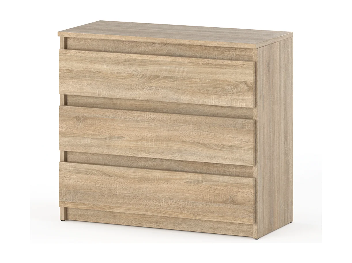 Komoda Z 3 Szufladami 80 CM Szafka Dąb Sonoma Meble Do Salonu Sypialni 4883434 - obrazek 1