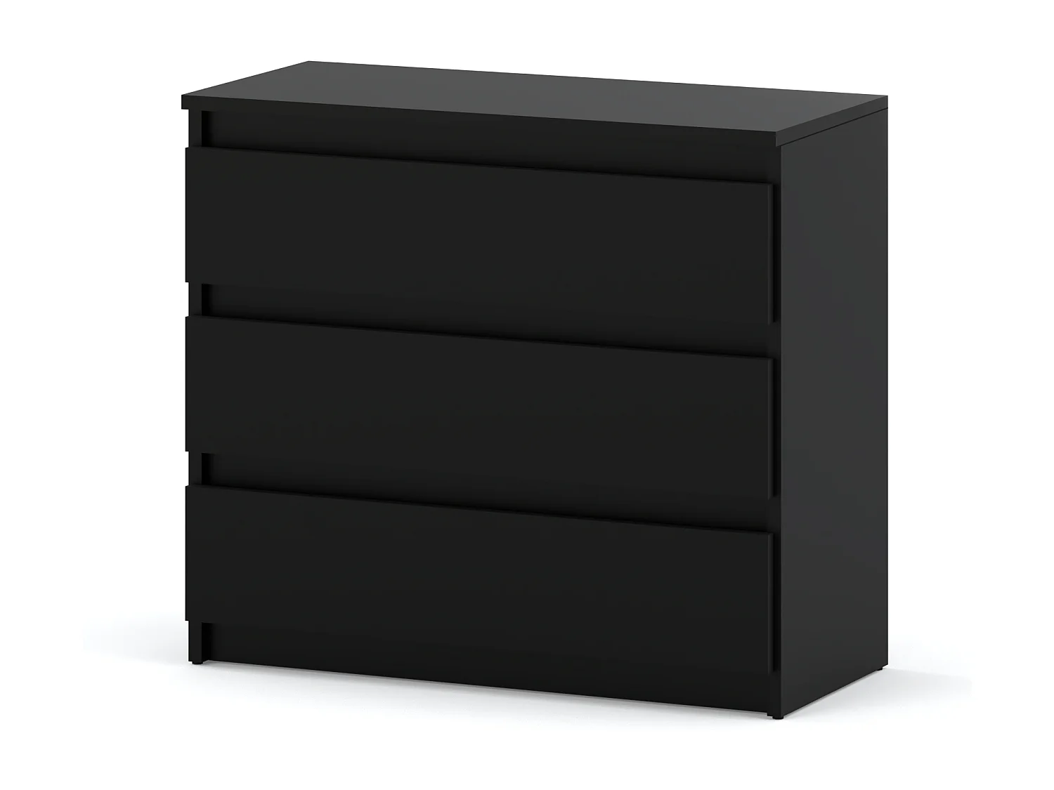 Komoda Z 3 Szufladami 80 CM Szafka Czarny Mat Meble Do Salonu Sypialni 4883437 - obrazek 1