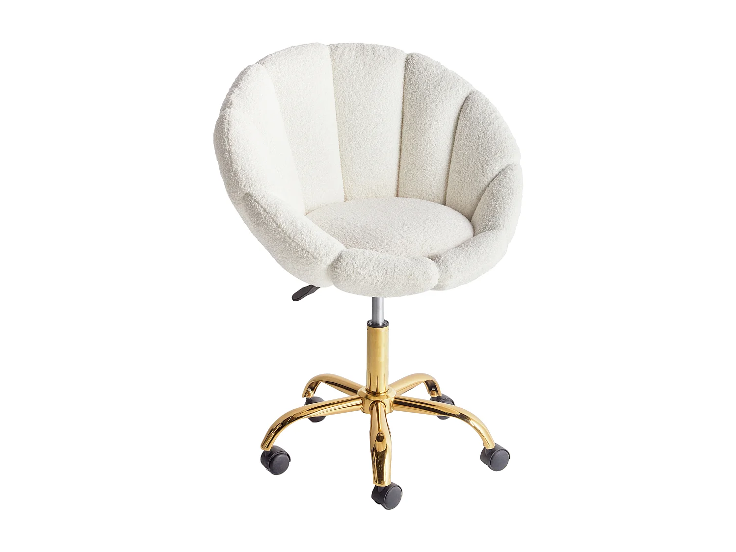 Krzesło biurowe Obrotowy ANNABELLE Boucle Biały 3759561
