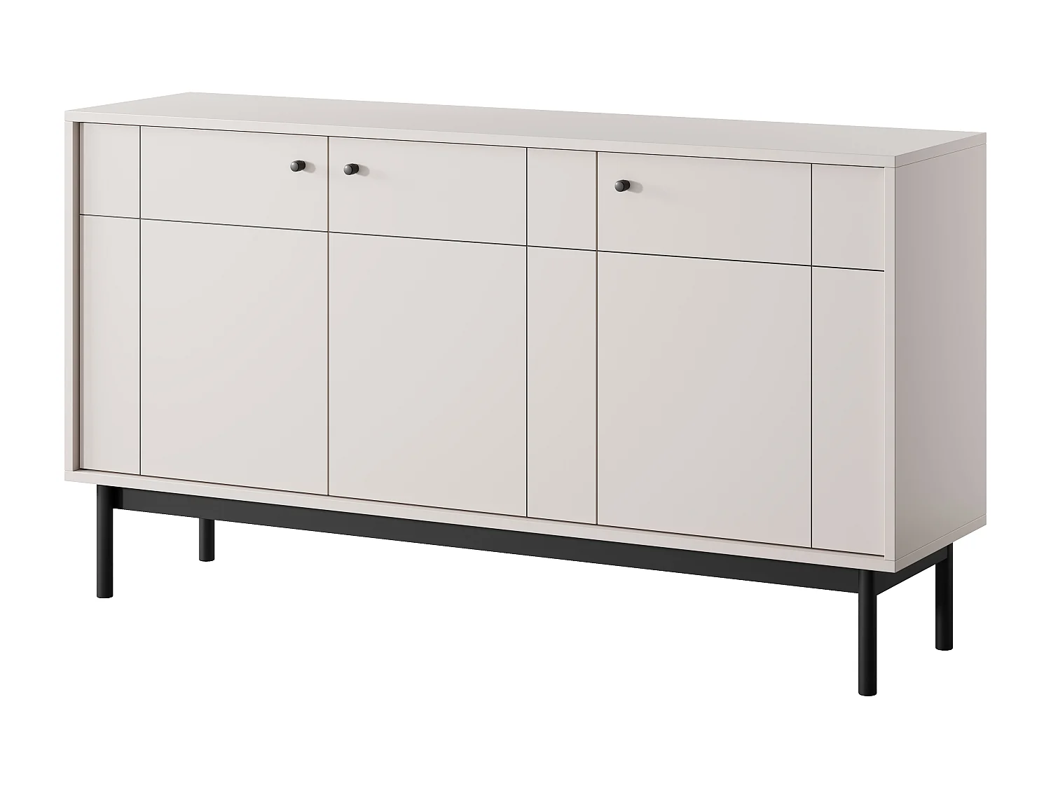 Komoda: Kaszmir, Czarne nogi, 153,5 x 83,5 x 39 cm 4065820