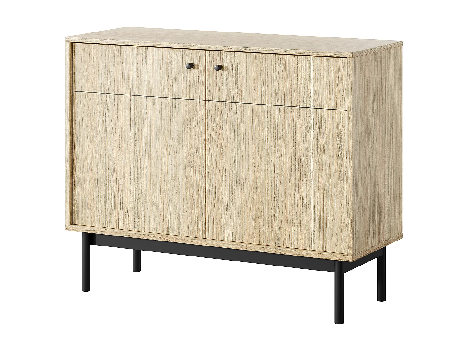 Komoda: kolor dąb Linea, nogi czarne, 103,5 x 83,5 x 39 cm 4065806