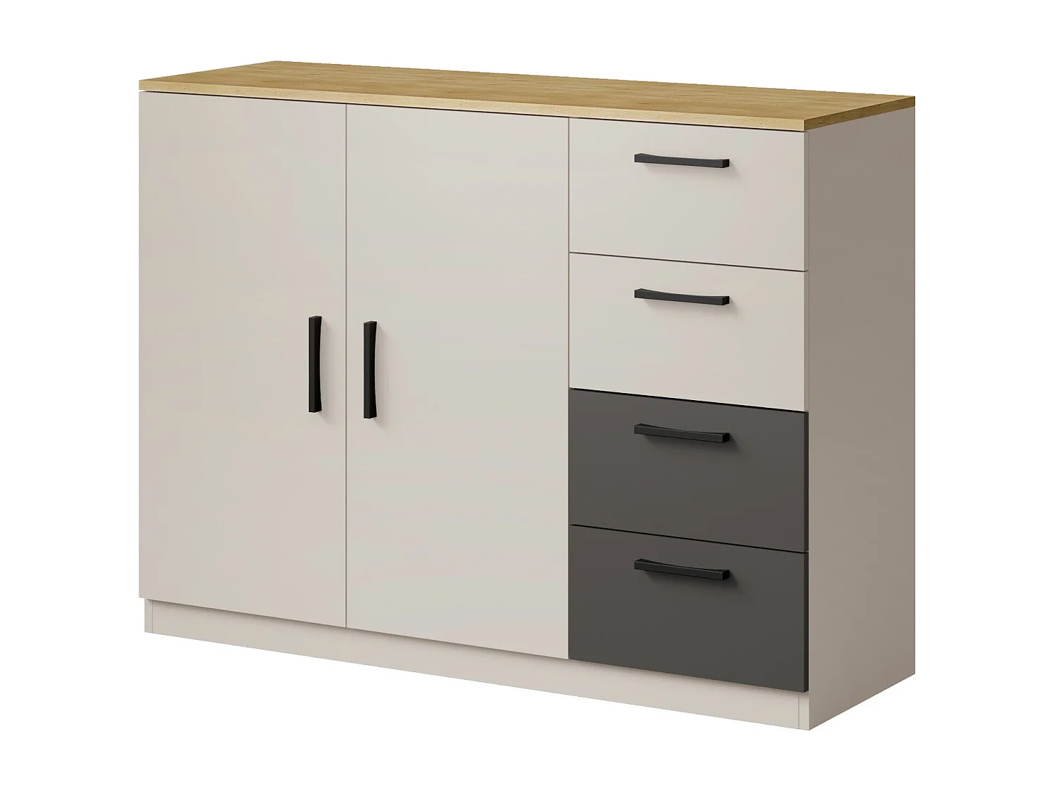 Komoda z szufladami Billz 2D4S 120 Kaszmir/Dąb Cremona 4900850 - obrazek 1