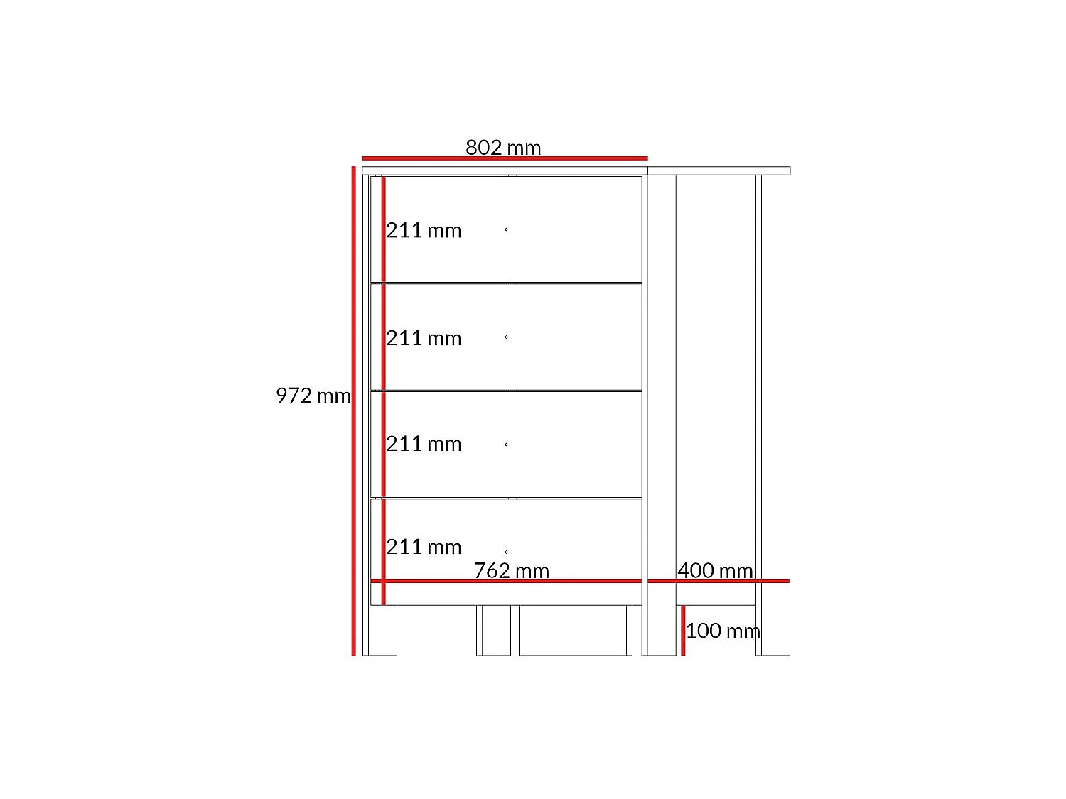 Komoda z szufladami Ethan 4S 80 Dąb Cremona 4900852 - obrazek 1