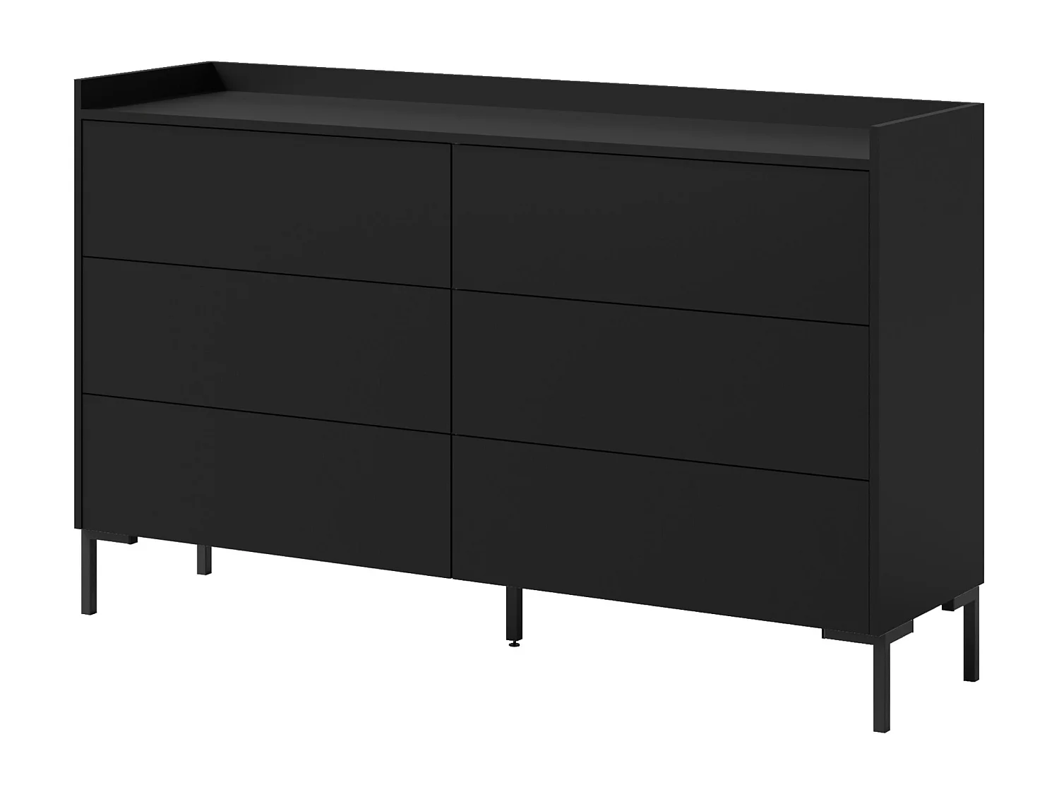 Komoda z szufladami Liam 6S 150 Czarna 4900869 - obrazek 1