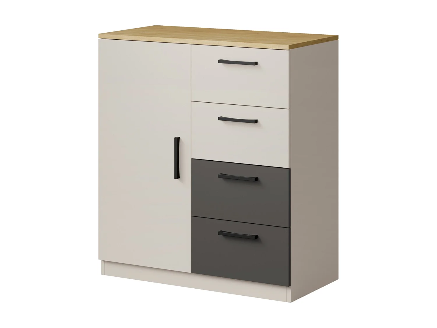 Komoda z szufladami Billz 1D4S 80 Kaszmir/Dąb Cremona 4900880 - obrazek 1