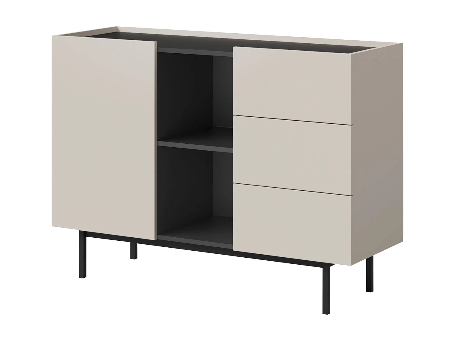 Komoda z szufladami Noel 1D3S 120 Kaszmir / Czarna 4900893 - obrazek 1