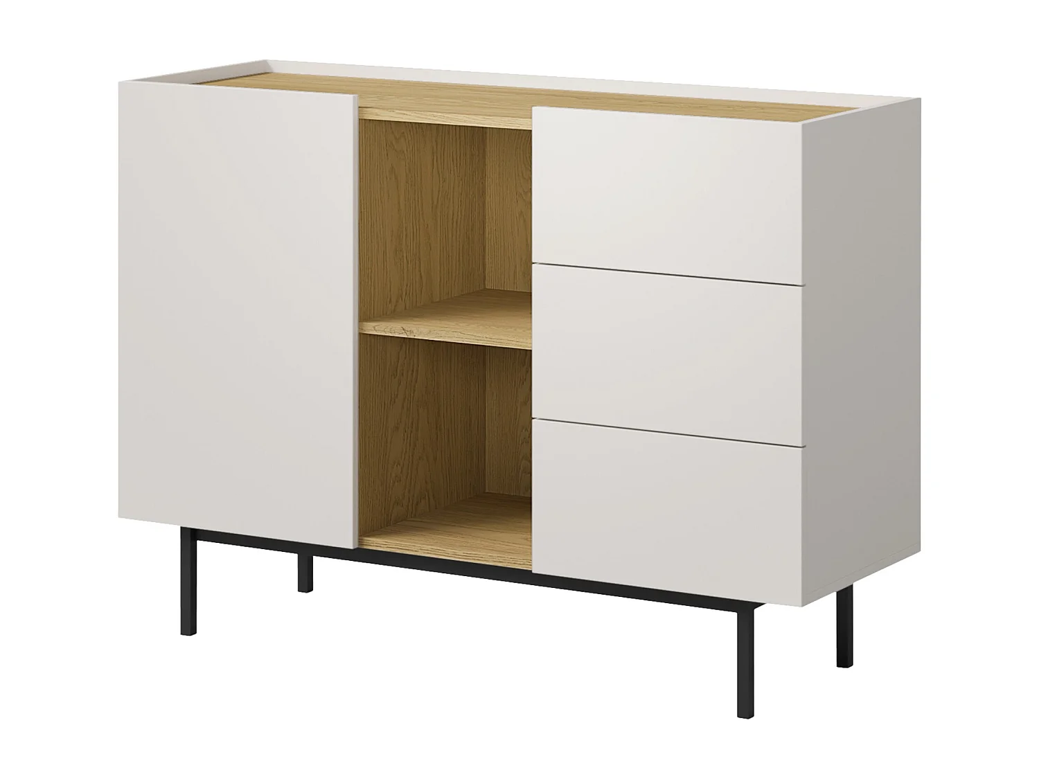 Komoda z szufladami Noel 1D3S 120 Kaszmir / Dąb Cremona 4900904 - obrazek 1