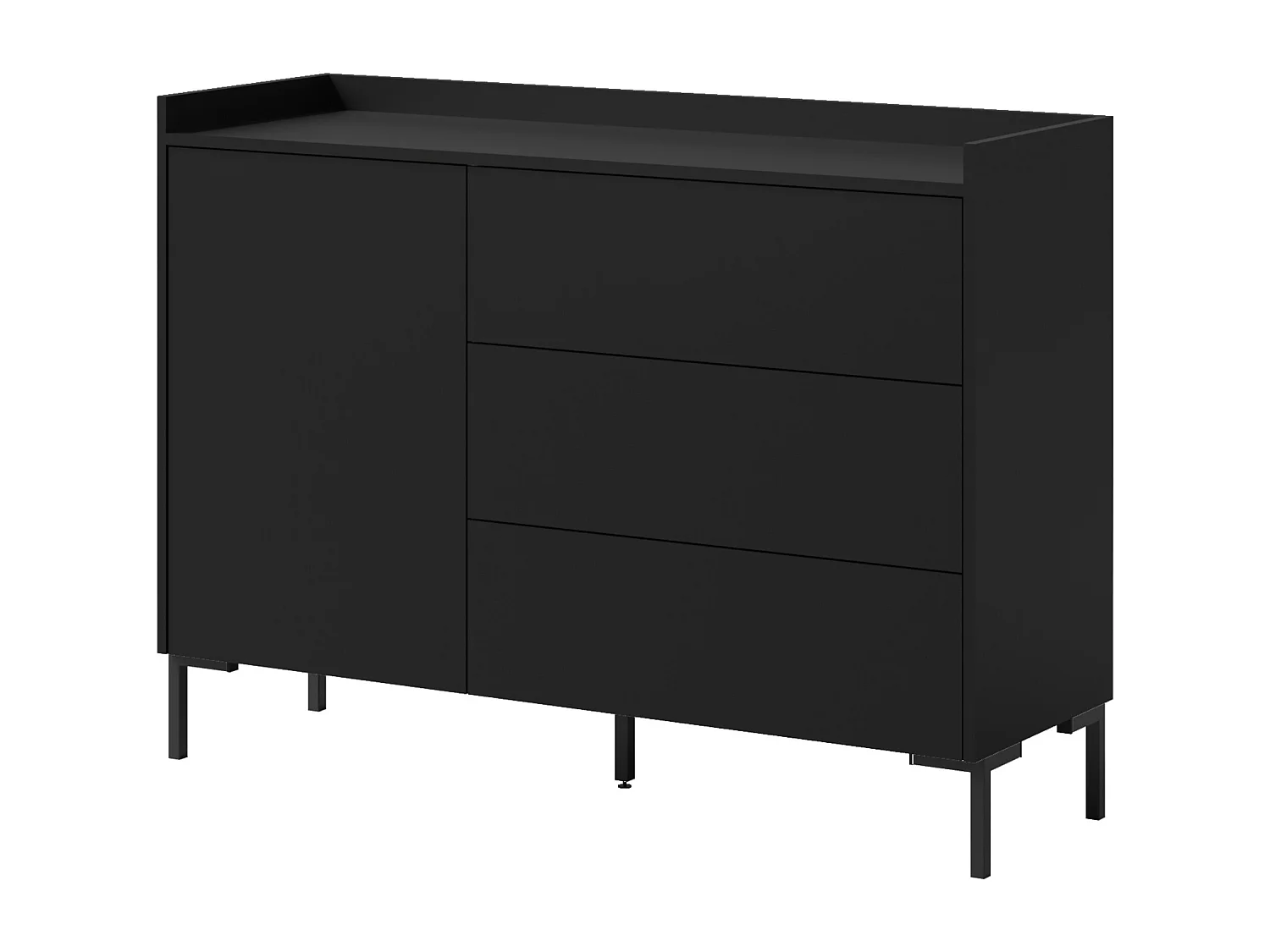 Komoda z szufladami Liam 1D3S 125 Czarna 4900920 - obrazek 1