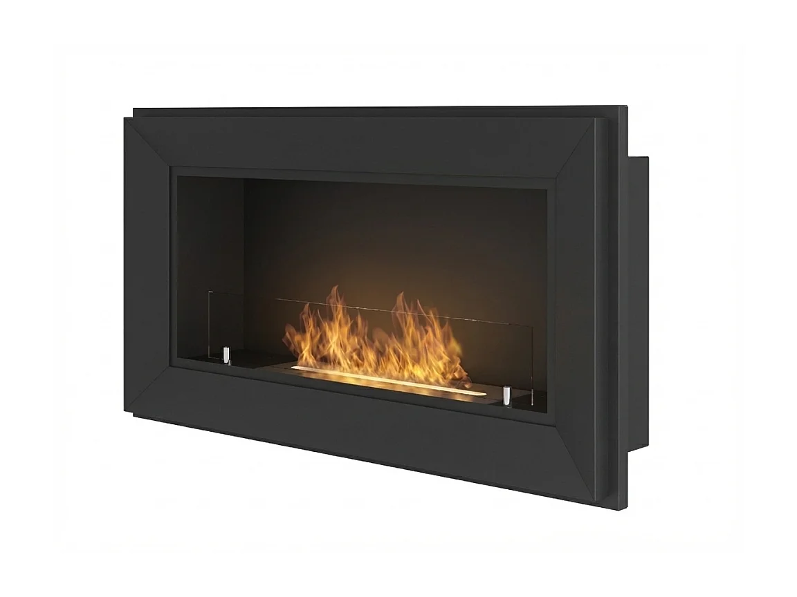 Kominek bioetanolowy Frame 900 SimpleFire do zabudowy ze szkłem – matowa czerń 4902231
