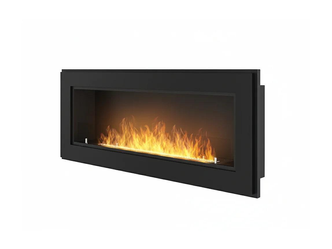 Kominek bioetanolowy Frame 1200 SimpleFire do zabudowy ze szkłem – matowa czerń 4902296
