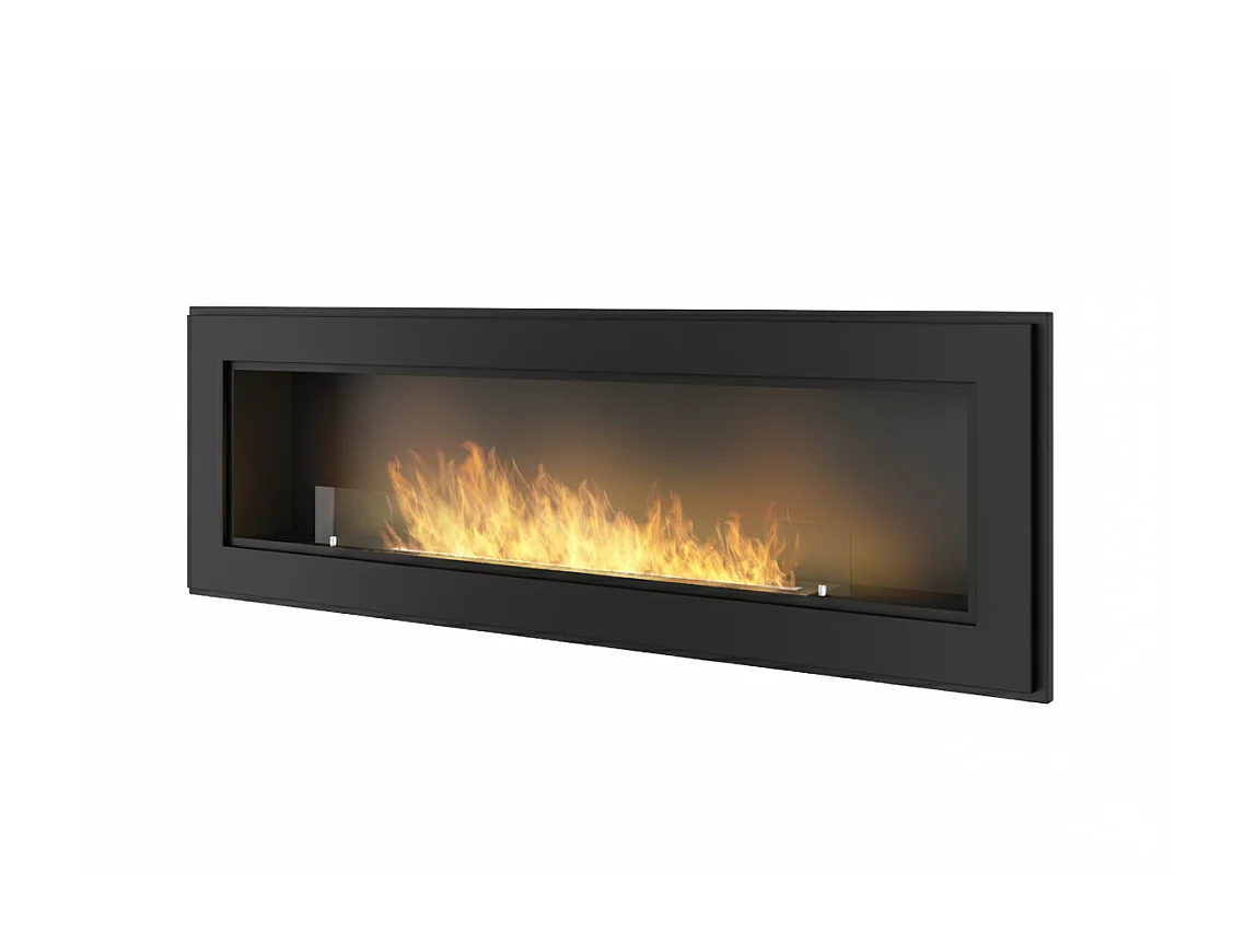 Kominek bioetanolowy Frame 1500 SimpleFire do zabudowy ze szkłem – matowa czerń 4902302