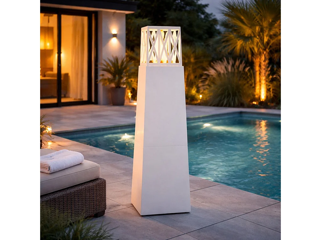 Kominek ogrodowy na bioetanol Vulcano White 40x40x145 4902306