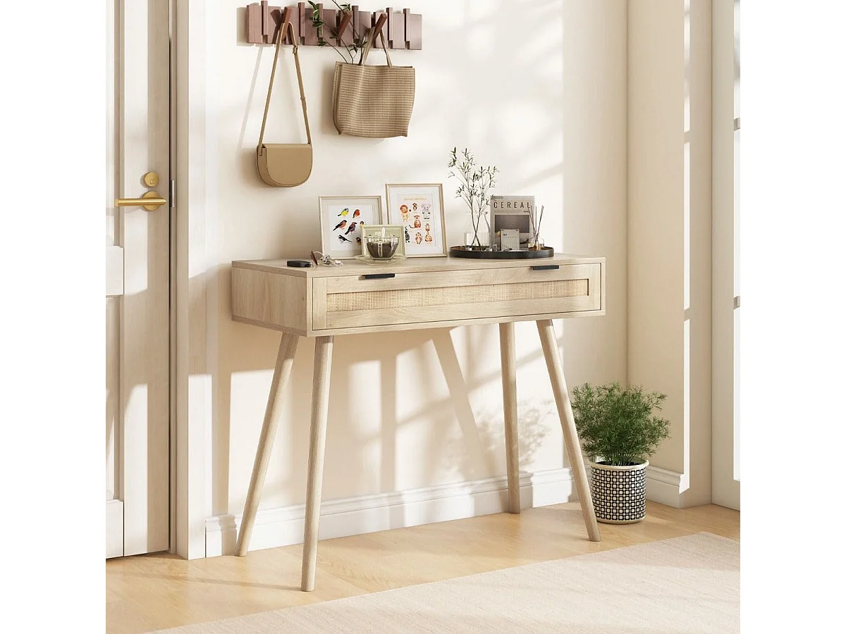 Konsola do przedpokoju z dużą szufladą w stylu boho 4908351 - obrazek 1