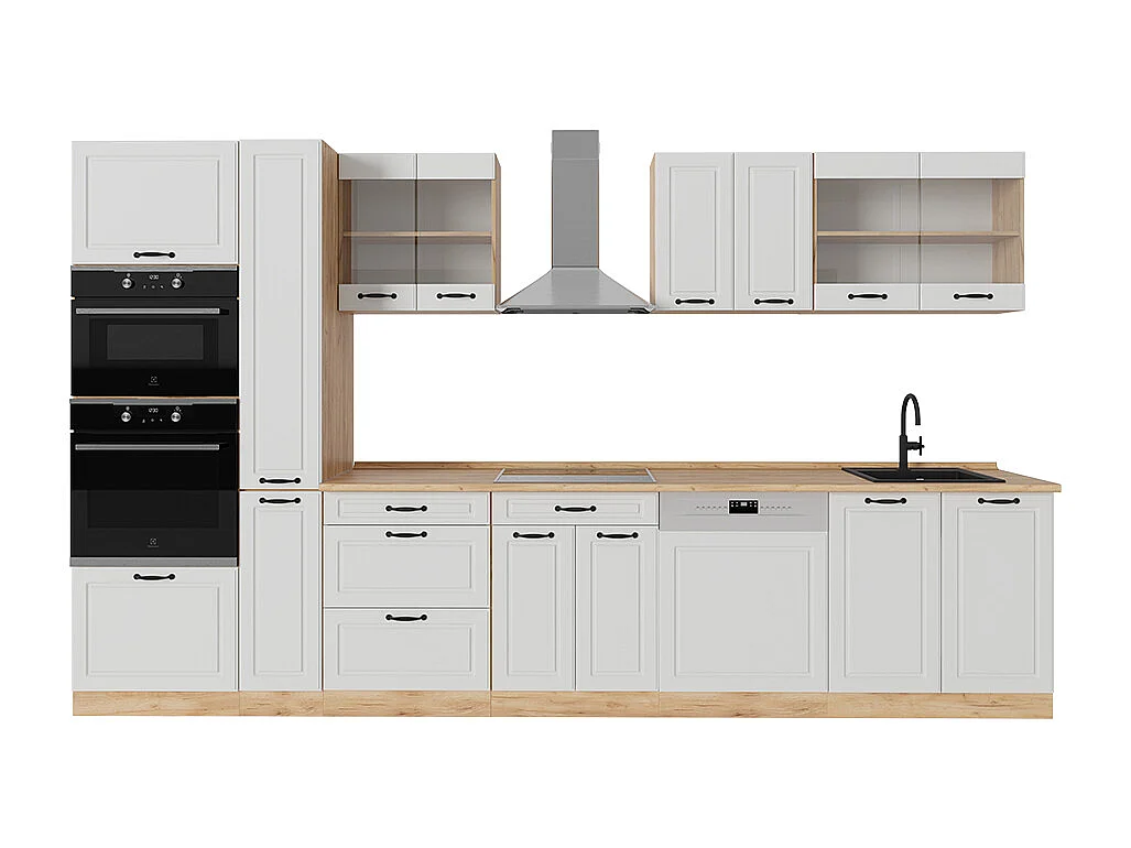 Kompletna kuchnia biały dworek/złoty dąb 350x60x81.6 r-line 4782205 - obrazek 1
