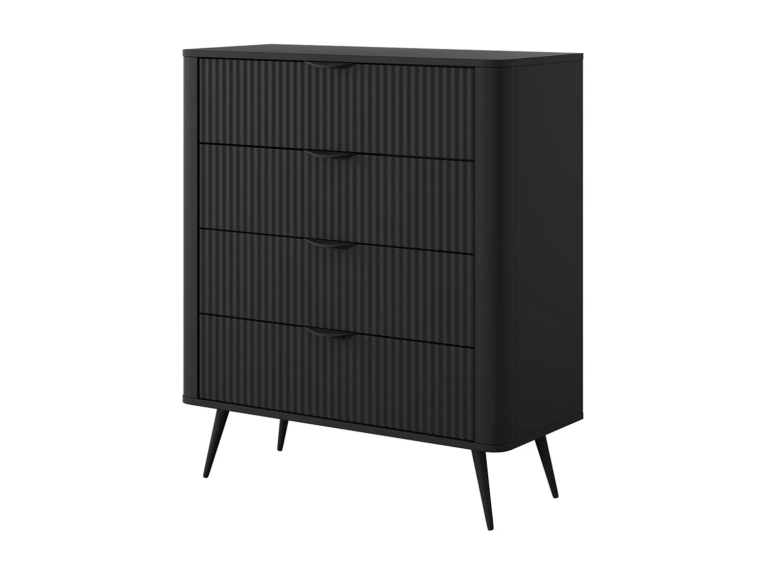 Komoda: 4 szuflady, czarna, 88, 2 x 38 x 101, 2 cm 4907021 - obrazek 1