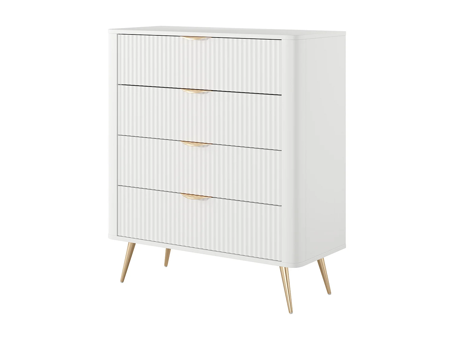 Komoda: 4 szuflady, biała, 88, 2 x 38 x 101, 2 cm 4907022 - obrazek 1
